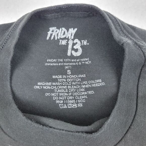 I Love Friday The 13th Mens Small S Black Halloween Jason Ski Mask Crewneck - Picture 2 of 3